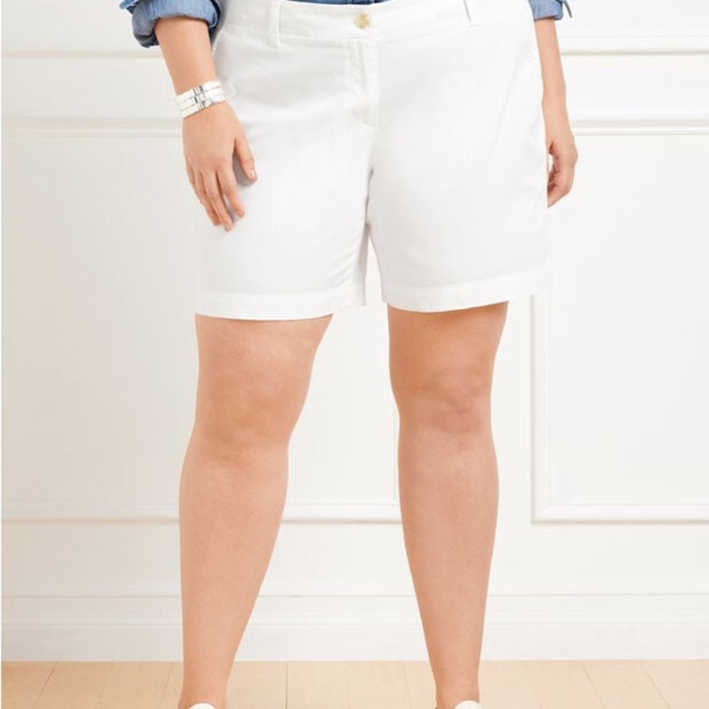 Talbots White Girlfriend Chino Shorts Size 14‎